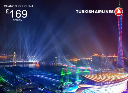 Special deal on Flights to Guangzhou, China with Turkish Airlines